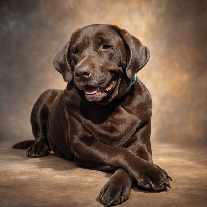 Cookie, a chocolate Lab